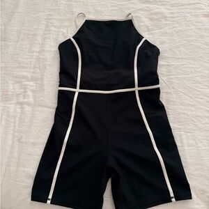 Black and White Women's Athletic Jumpsuit